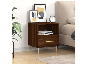 8720845909970 - Nachttisch，Beistelltisch Braune Eiche 40x35x475 cm Holzwerkstoff vidaXL