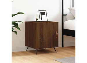 8720845910938 - Bonnevie - NachttischBeistelltisch Braun Eichen-Optik 40x40x50 cm Holzwerkstoff vidaXL