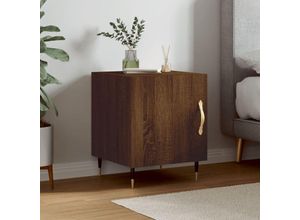 8720845911096 - Bonnevie - NachttischBeistelltisch Braun Eichen-Optik 40x40x50 cm Holzwerkstoff vidaXL