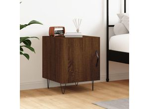 8720845911416 - Bonnevie - NachttischBeistelltisch Braun Eichen-Optik 40x40x50 cm Holzwerkstoff vidaXL