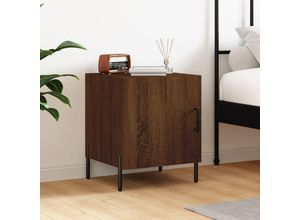 8720845911737 - Nachttisch，Beistelltisch Braun Eichen-Optik 40x40x50 cm Holzwerkstoff vidaXL