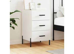 8720845912475 - Bonnevie - NachttischBeistelltisch Weiß 40x40x66 cm Holzwerkstoff vidaXL