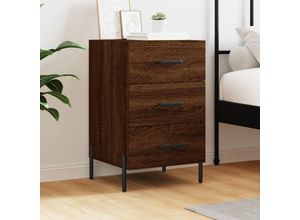 8720845912543 - Bonnevie - NachttischBeistelltisch Braun Eichen-Optik 40x40x66 cm Holzwerkstoff vidaXL