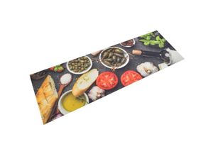 8720845917746 - Bonnevie - KüchenTeppichKüchenmatte Waschbar Wein & Essen 60x180 cm Samt vidaXL