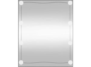 8720845920142 - Vidaxl - Wandspiegel mit LED-Leuchten 50x60 cm Glas Rechteckig Silber