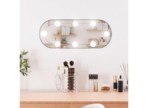 8720845920197 - Bonnevie - WandspiegelBadspiegel mit LED-Leuchten 25x60 cm Glas Oval vidaXL65977