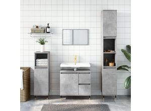 8720845935849 - Bonnevie - 3-tlg Badmöbel-SetBadezimmermöbel Betongrau Holzwerkstoff vidaXL 8720845935849 - Bonnevie - 3-tlg Badmöbel-SetBadezimmermöbel Betongrau Holzwerkstoff vidaXL