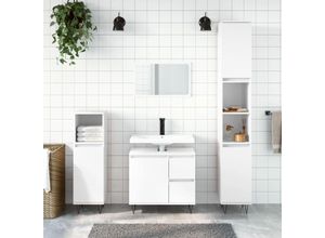 8720845935900 - Bonnevie - 3-tlg Badmöbel-SetBadezimmermöbel Hochglanz-Weiß Holzwerkstoff vidaXL