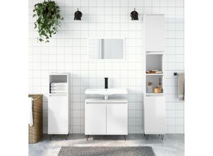 8720845936440 - Bonnevie - 3-tlg Badmöbel-SetBadezimmermöbel Hochglanz-Weiß Holzwerkstoff vidaXL 8720845936440 - Bonnevie - 3-tlg Badmöbel-SetBadezimmermöbel Hochglanz-Weiß Holzwerkstoff vidaXL