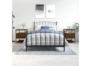 8720845939915 - Bonnevie - 2er-Set NachttischeBeistelltische Braun Eichen-Optik 40x42x56 cm Holzwerkstoff vidaXL