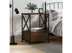 8720845940508 - Bonnevie - NachttischBeistelltisch Braun Eichen-Optik 50x41x65 cm Holzwerkstoff vidaXL