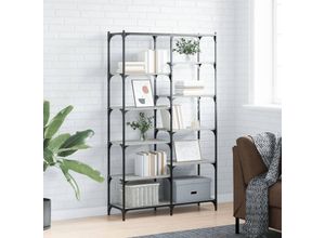 8720845940904 - Bonnevie - BücherregalStandregal Grau Sonoma 100x32x170 cm Holzwerkstoff und Eisen vidaXL