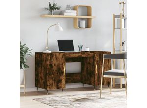 8720845945626 - Bonnevie - ComputertischSchreibtisch Räuchereiche 140x50x75 cm Holzwerkstoff vidaXL