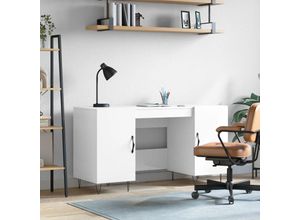 8720845945756 - Bonnevie - ComputertischSchreibtisch Hochglanz-Weiß 140x50x75 cm Holzwerkstoff vidaXL 8720845945756 - Bonnevie - ComputertischSchreibtisch Hochglanz-Weiß 140x50x75 cm Holzwerkstoff vidaXL