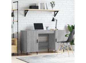 8720845946036 - Bonnevie - ComputertischSchreibtisch Grau Sonoma 140x50x75 cm Holzwerkstoff vidaXL