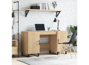 8720845946081 - Bonnevie - ComputertischSchreibtisch Sonoma-Eiche 140x50x75 cm Holzwerkstoff vidaXL