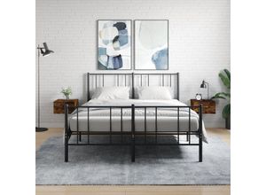 8720845946883 - Bonnevie - 2er-Set Wand-NachttischeBeistelltische Räuchereiche 35x35x20 cm vidaXL