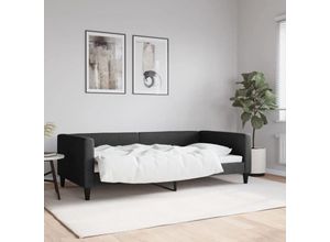 8720845952853 - Bonnevie - TagesbettGästebett Schwarz 100x200 cm Stoff vidaXL