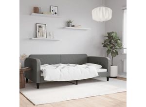 8720845953348 - Bonnevie - TagesbettGästebett Dunkelgrau 100x200 cm Stoff vidaXL