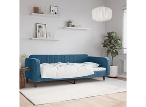 8720845953805 - Bonnevie - TagesbettGästebett Blau 90x200 cm Samt vidaXL