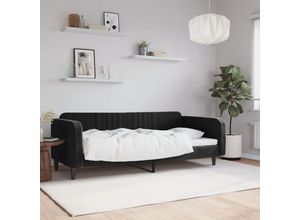 8720845953850 - Bonnevie - TagesbettGästebett Schwarz 90x200 cm Samt vidaXL