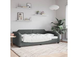 8720845955014 - Bonnevie - TagesbettGästebett Dunkelgrau 90x200 cm Stoff vidaXL