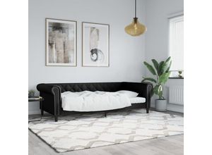 8720845955212 - Bonnevie - TagesbettGästebett Schwarz 90x200 cm Kunstleder vidaXL