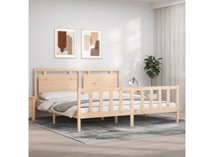 8720845973513 - MassivholzbettSchlafzimmerbett mit Kopfteil 180x200 cm vidaXL992883