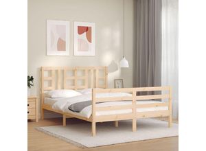 8720845990916 - MassivholzbettSchlafzimmerbettDoppelbett mit Kopfteil 140x200 cm vidaXL