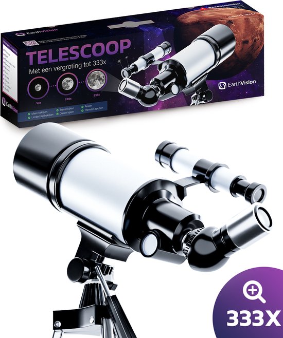 8720865025001 - Telescoop Classico - Teleskop für Erwachsene und Kinder - 333x Vergrößerung - Astronomie - Nachtsichtgerät - Sternenkunde - Wasserdicht - Weiß