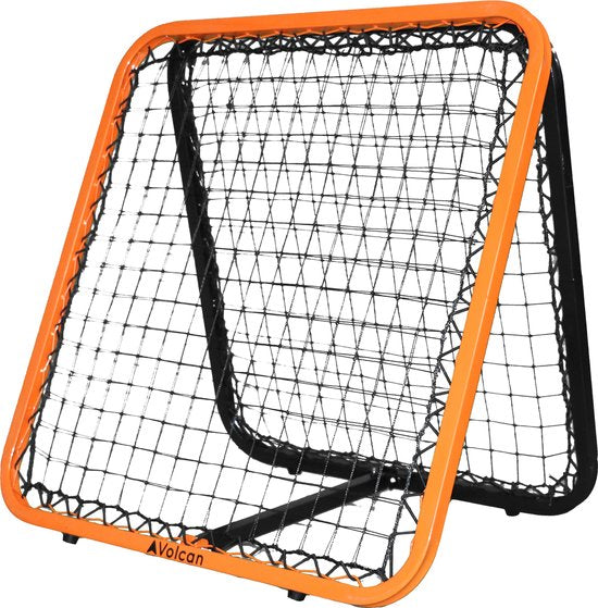 8720865541228 - Doppelseitiger Rebounder - Fußball-Trainingsgerät - Verstellbarer Fußball-Bouncer - 85 x 85 cm - Inklusive Bodenanker - Doppelte Progression