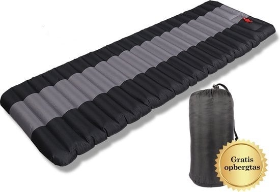 8720865733012 - MiRi Airbed - 1 Person - Eingebaute Pumpe - 191x73x21 cm - Luftmatratze - Kostenlose Tragetasche - Schwarz   Grau - Camping