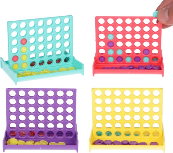 8720865982960 - 24x Mini Vier in einer Reihe Spiele - Brettspiel Reisespiel Hirngespinste - Familienausflugsgeschenke - Grabbelton Small Toy Games - Leckere Geschenke - Für Kinder & Erwachsene
