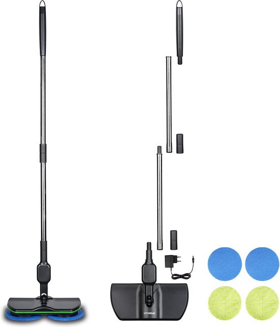 8720874425793 - - Elektrische Wischmaschine - Feder - Mit doppelten rotierenden Köpfen - Grün-schwarz