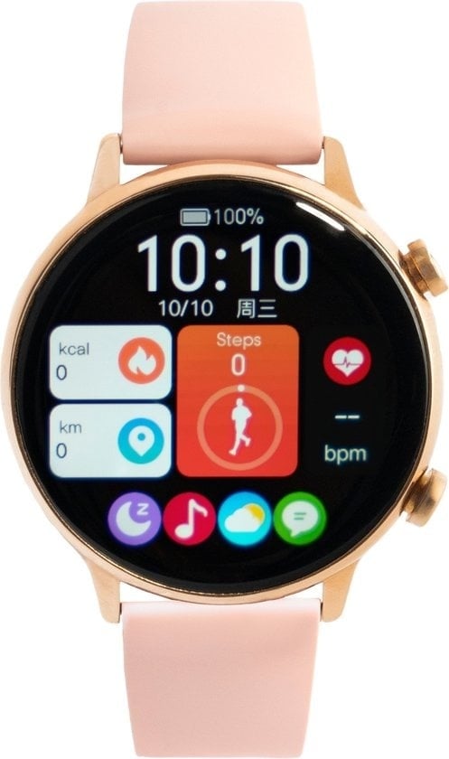 8720892297136 - DARZ Ultra HD Pro Smartwatch - Smartwatch Damen - HD Touchscreen - Uhr - Schrittzähler - Blutdruckmesser - Sättigungsmesser - Herzfrequenz - Pink - iOS und Android