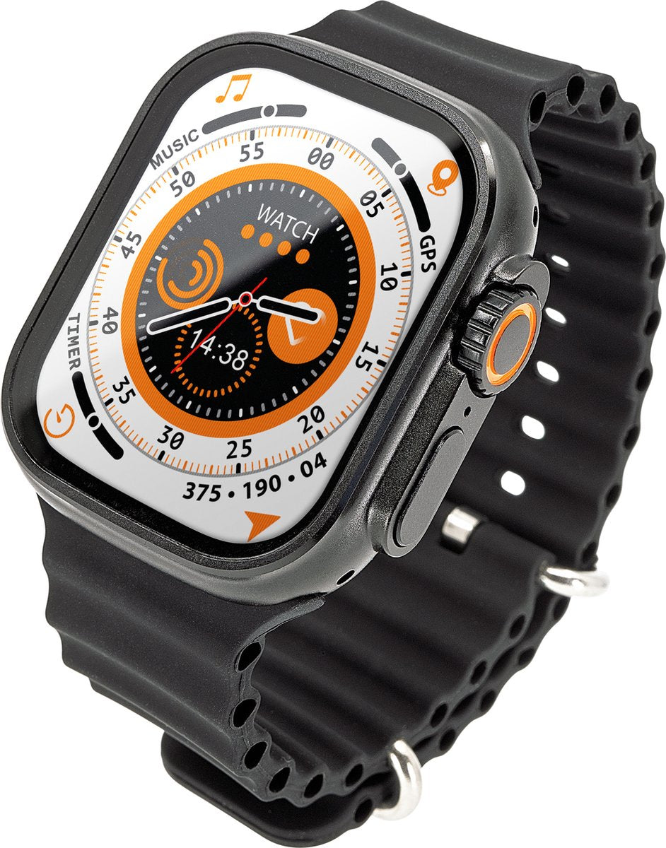 8720892357281 - Smartwatch - Bluetooth - Lange Batterielebensdauer - Sleep Tracker - Männer & Frauen - Schwarz