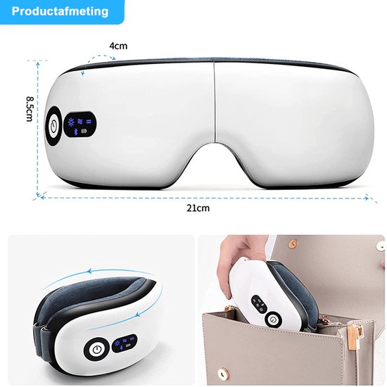 8720892542526 - Die kabellose Relaxzone-Massagebrille entspannt müde Augen mit Vibration Luftkompression Wärme und beruhigender Musik Kabellos und tragbar ideal für zu Hause im Büro oder unterwegs Entspannen Sie sich nach langen Arbeitstagen oder Bildschirmarbeit m