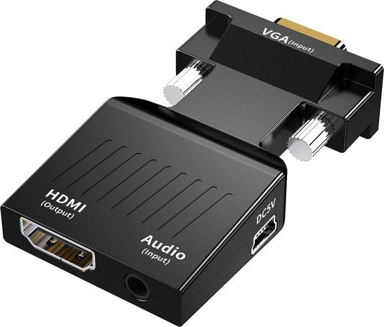 8720908590015 - TechvavoÂ® VGA zu HDMI Adapter - 1080P Full HD - Universeller Konverter - Analog zu Digital