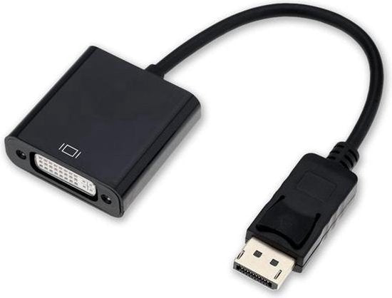 8720908590176 - Displayport zu DVI-I Adapter - DP zu DVI - DP zu DVI Adapter - Full HD 1080P Konverter - Schwarz