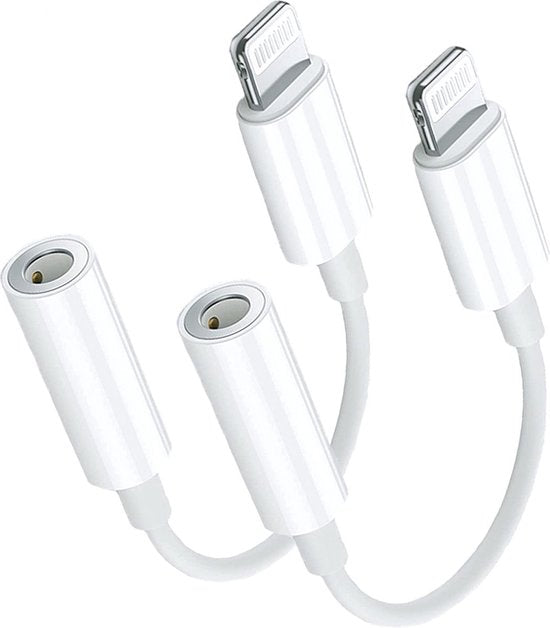 8720908590442 - TechvavoÂ® 2er Set - Lightning auf Klinke passend für iPhone - Lightning auf AUX - Lightning auf 35 mm Adapter - Adapter für iPhone Kopfhörer - iPhone Audiokabel - Geeignet für Apple Iphone