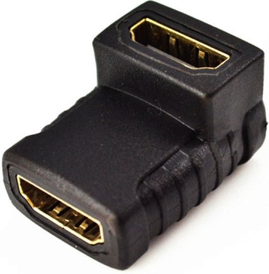 8720908590787 - 2er-Set - 90-Grad-HDMI-Winkelkupplung von Buchse zu Buchse - Optimiert die Konnektivität und flexible Einrichtung - Schwarz