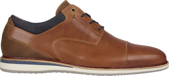 8720927255339 - - Schnürschuhe - Herren - Cognac - Navy - 42 - Schnürschuhe