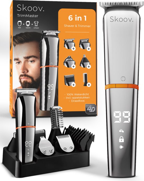 8720929620890 - TrimMaster 6 in 1 Body & Beard Trimmer - Rasierer - Schädelrasierer - Body Groomer - Rasierer Männer - Schamhaare - Nase - Clippers