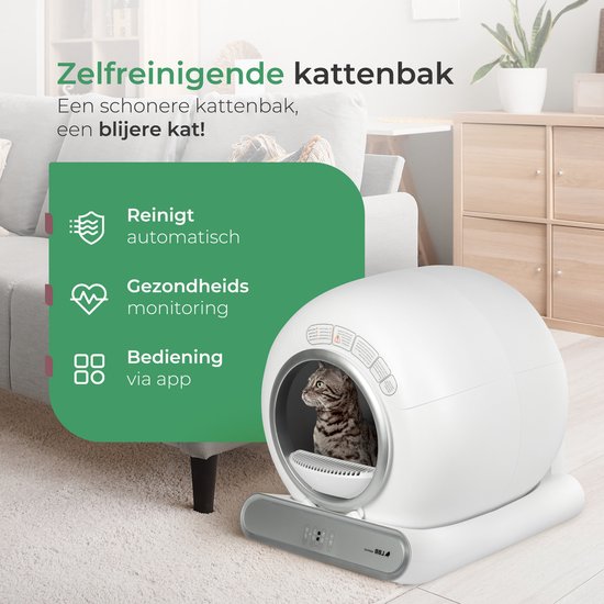 8720929622313 - Selbstreinigende Katzentoilette XXL 3 Generation - Inklusive App - Automatisch - Elektrisch - Katzentoilette - Roboter - Selbstreinigend