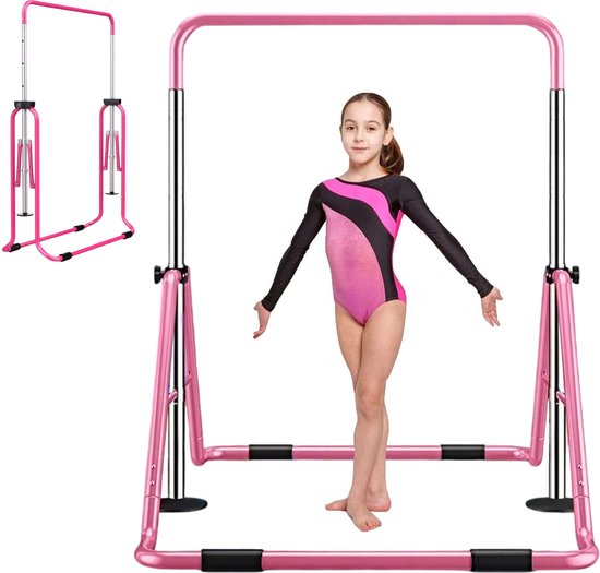 8720929623020 - Zusammenklappbares Turngerüst - Klettergerüst - Verstellbar in 4 Höhen - Streckgerüst - Duikelrek - Kinder - Kleinkind - Klettergerüst für draußen und drinnen