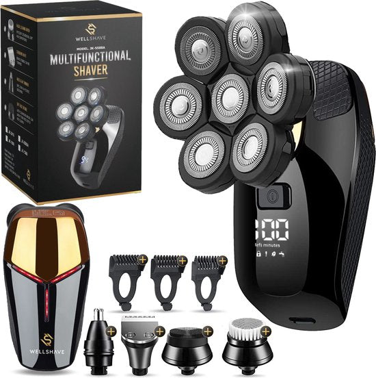 8720938021015 - 5 in 1 Shaver Men Deluxe - Gesichts- und Kopfrasierer - Nass- und Trockenrasierer - Nasentrimmer - Schädelrasierer