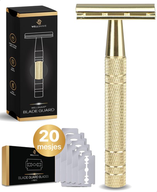 8720938021114 - Sicherheitsrasierer Gold - Edelstahl + 20 Rasierklingen - Damen & Herren - Rasiermesser - Sicherheitsrasierer - Doppelklinge - Einzelklinge 8720938021114 - Sicherheitsrasierer Gold - Edelstahl + 20 Rasierklingen - Damen & Herren - Rasiermesser - Sicherheitsrasierer - Doppelklinge - Einzelklinge