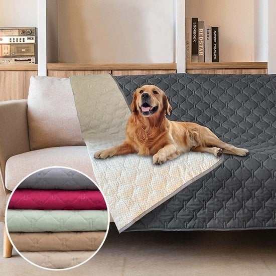 8720938125157 - Green Berg Hundedecke Sitzbank - Wasserfest und rutschfest - Sitzbankschoner Hund für Möbel Bett Sofa Auto - 170x210 cm Grau