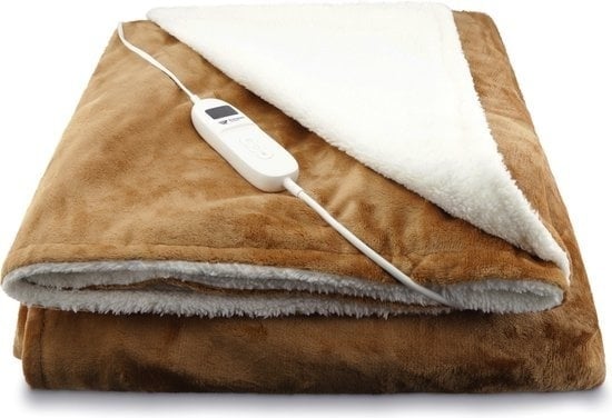 8720938159237 - Rockerz Electric blanket - Heizdecke - Elektrische Oberdecke - 160 x 130 cm - 1 Person - Farbe Camel