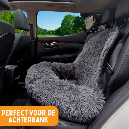 8720938241222 - Car Seat Dog Deluxe Back Seat - Hundekorb Auto mit Sicherheitsgurt - Autokorb Hund - Hundesitz - Großer Hund - Dunkelgrau - Größe M